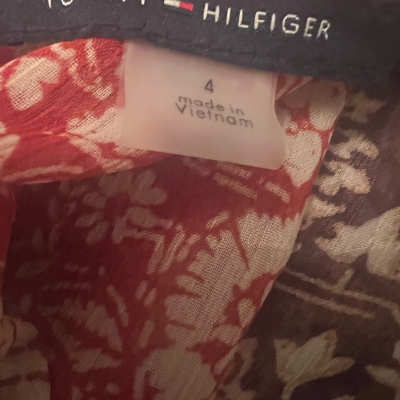 Tommy Hilfiger Red and Brown Long Sleeve Dress - Picture 4 of 5